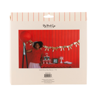 Gold Glitter Bow Banner - BAM Party and Events
