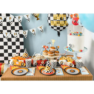 Checkered Happy Birthday Foil Balloon - BAM Party and Events