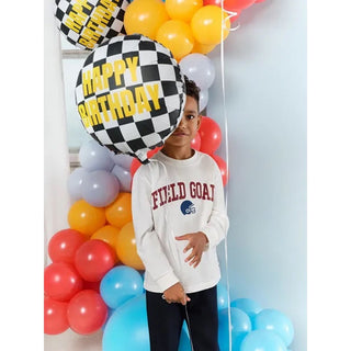 Checkered Happy Birthday Foil Balloon - BAM Party and Events