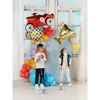 Checkered Happy Birthday Foil Balloon - BAM Party and Events