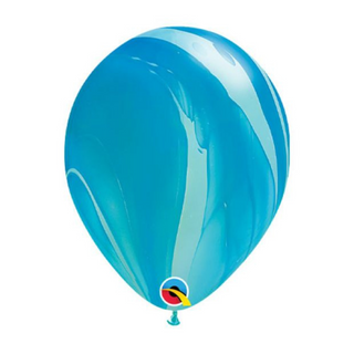 28cm Latex Balloon - Blue SuperAgate - BAM Party and Events