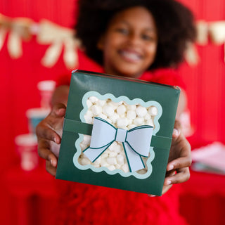 Green Bow Ric Rac Cookie Box - BAM Party and Events