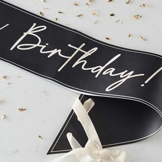Black and Nude It's My Birthday Sash - BAM Party and Events