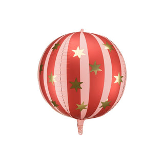Red Starry Ball Foil Balloon - BAM Party and Events