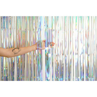 Foil Curtain - Shimmer Rainbow Silver - BAM Party and Events