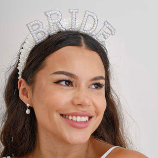 BRIDE Pearl Headband - BAM Party and Events