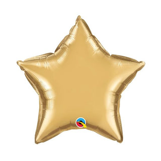 20" Chrome Gold Star Foil Balloon - BAM Party and Events