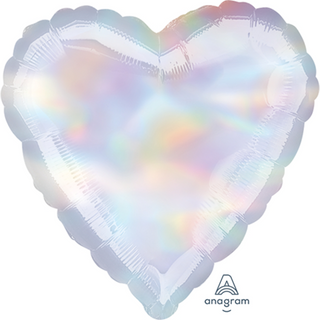 18" Iridescent Heart Foil Balloon - BAM Party and Events