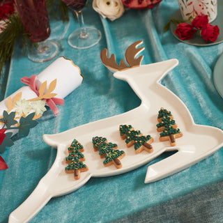 Porcelain Reindeer Plates (set of 2) - BAM Party and Events