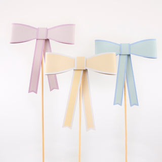 Pastel Bow Cake Toppers - BAM Party and Events