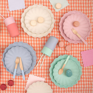 Large Pink Reusable Bamboo Plates - BAM Party and Events