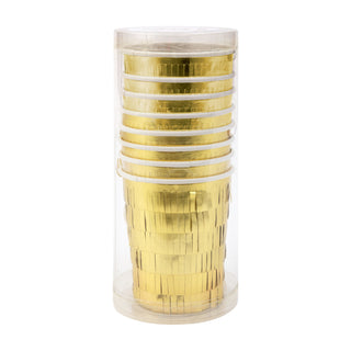 Gold Fringe Party Cups - BAM Party and Events