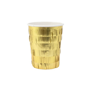 Gold Fringe Party Cups - BAM Party and Events