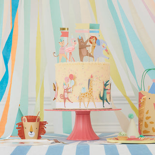 Animal Parade Cake Wrap & Toppers - BAM Party and Events