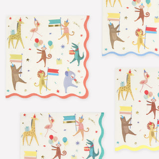 Animal Parade Large Napkins - BAM Party and Events