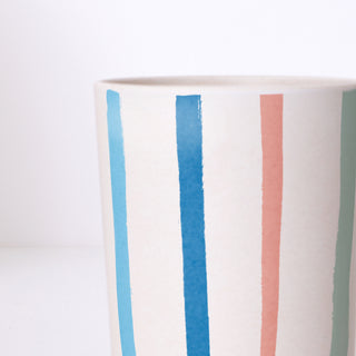 Bright Stripe Reusable Bamboo Cups - BAM Party and Events