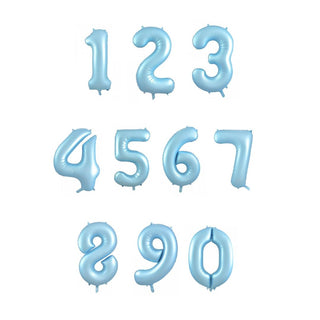 Giant Pastel Blue Number Foil Balloon - BAM Party and Events