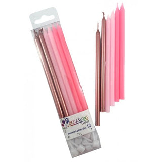 Slim Pink Candles - BAM Party and Events