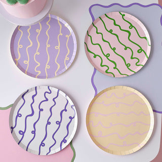 Pastel Wave Plates - BAM Party and Events