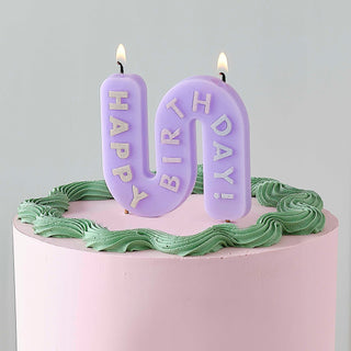 Pastel Wave Happy Birthday Candle - BAM Party and Events