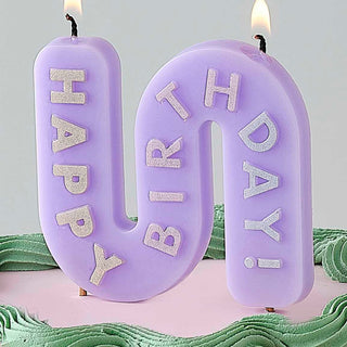 Pastel Wave Happy Birthday Candle - BAM Party and Events