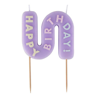 Pastel Wave Happy Birthday Candle - BAM Party and Events