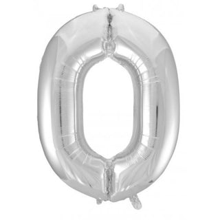 Giant Silver Number Foil Balloon - BAM Party and Events