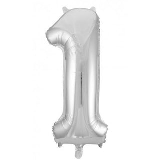 Giant Silver Number Foil Balloon - BAM Party and Events