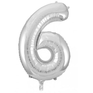 Giant Silver Number Foil Balloon - BAM Party and Events