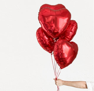 Red Hearts Balloon Bunch - INFLATED - BAM Party and Events