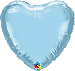 18" Pearl Light Blue Heart Foil Balloon - BAM Party and Events