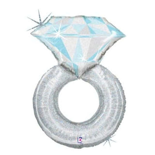 Platinium Wedding Ring Foil Balloon - BAM Party and Events