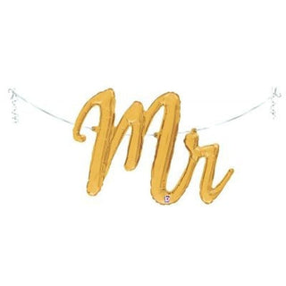 Gold "Mr" Script Foil Balloon