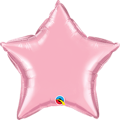 20" Pearl Pink Star Foil Balloon - BAM Party and Events