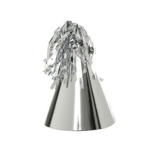 Metallic Silver Party Hats With Tassels
