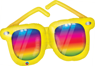Rainbow Striped Sunglasses Foil Balloon - BAM Party and Events