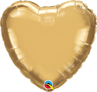 18" Chrome Gold Heart Foil Balloon - BAM Party and Events