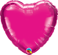 18" Magenta Heart Foil Balloon - BAM Party and Events