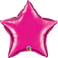 20" Magenta Star Foil Balloon - BAM Party and Events