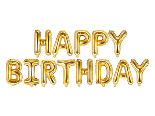 Gold Happy Birthday Foil Balloons - BAM Party and Events