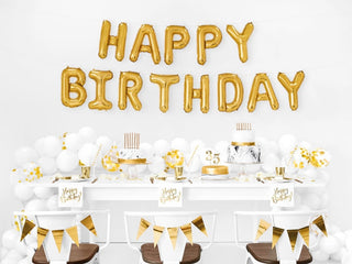 Gold Happy Birthday Foil Balloons - BAM Party and Events