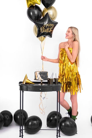 Black Happy Birthday Foil Balloon - BAM Party and Events