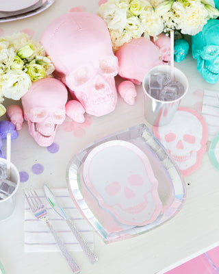 Pastel Skull Dessert Plates - BAM Party and Events