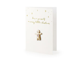 Christmas Card with Gingerbread Pin - BAM Party and Events