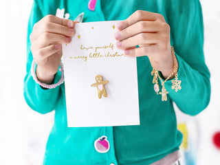 Christmas Card with Gingerbread Pin - BAM Party and Events