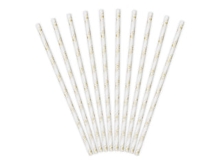 Gold Flowers Paper Straws - BAM Party and Events
