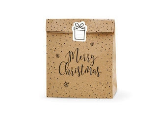 Merry Christmas Kraft Gift Bags 3pk - BAM Party and Events