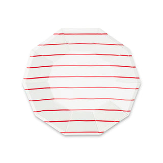 Candy Apple Frenchie Striped Small Plate - BAM Party and Events