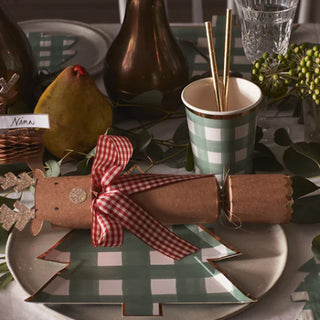 Green Gingham Cups - BAM Party and Events