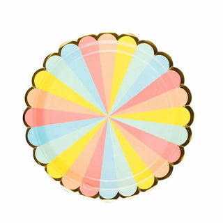 Striped Paper Plates - Rainbow Candy - BAM Party and Events